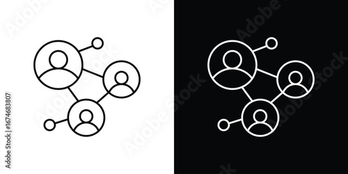Social network icon. Isolated Line Icon.