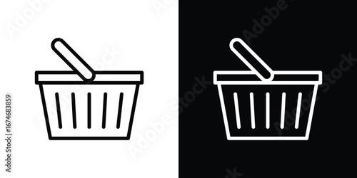 Shopping basket icon. Isolated Line Icon.