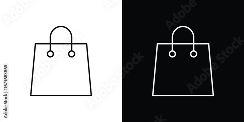 Shopping bag icon. Isolated Line Icon.