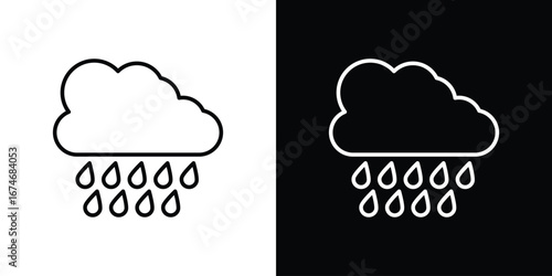 Rain icon. Isolated Line Icon.