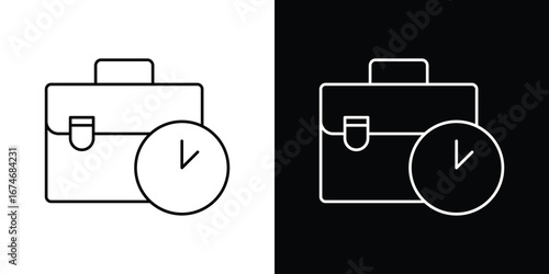 Office time icon. Isolated Line Icon.