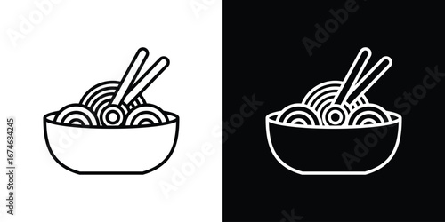 Noodles icon. Isolated Line Icon.