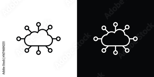Network cloud icon. Isolated Line Icon.