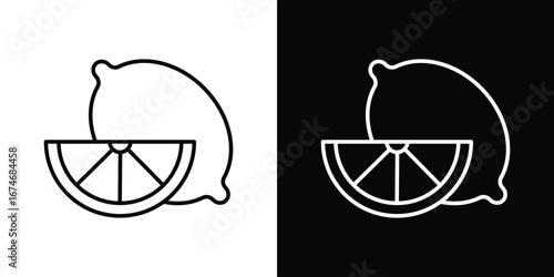 Lemon icon. Isolated Line Icon.