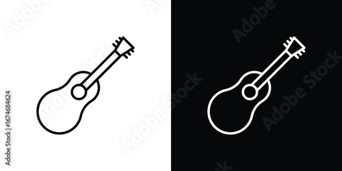 Guitar icon. Isolated Line Icon.