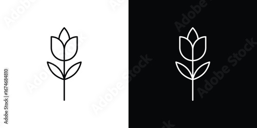 Flower tulip icon. Isolated Line Icon.