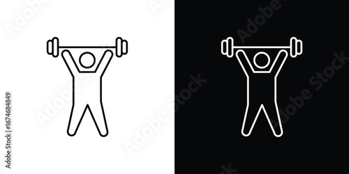 Fitness exercise icon. Isolated Line Icon.