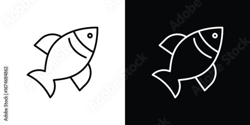 Fish icon. Isolated Line Icon.