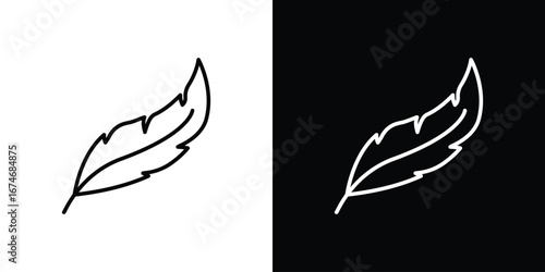 Feather icon. Isolated Line Icon.