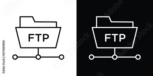 FTP icon. Isolated Line Icon.
