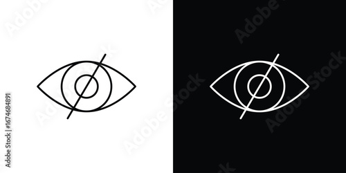 Eye crossed icon. Isolated Line Icon.