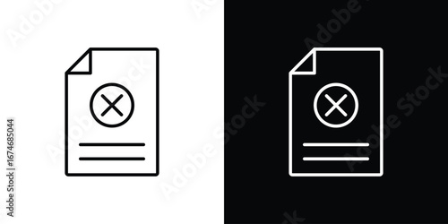 Delete Document icon. Isolated Line Icon.