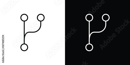 Code branch icon. Isolated Line Icon.