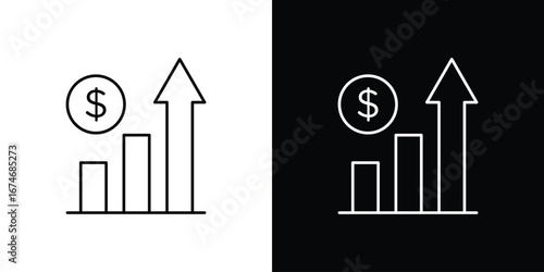 Chat arrow grow icon. Isolated Line Icon.