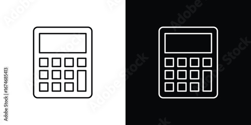 Calculator icon. Isolated Line Icon.