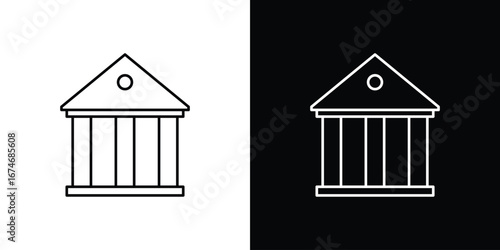 Bank icon. Isolated Line Icon.