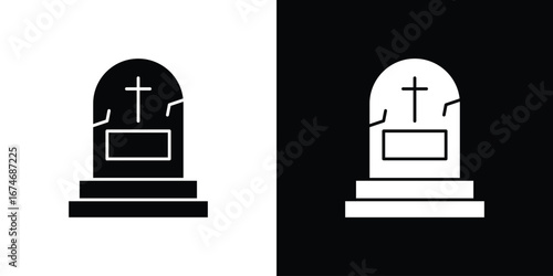 Tombstone icon. filled flat sign for mobile concept and web