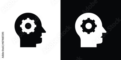 Thinking icon. filled flat sign for mobile concept and web