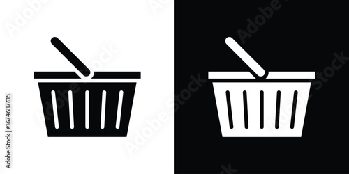 Shopping basket icon. filled flat sign for mobile concept and web