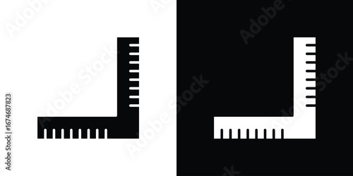 Ruler combined icon. filled flat sign for mobile concept and web