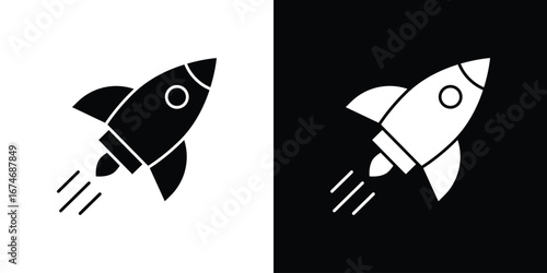 Rocket launch icon. filled flat sign for mobile concept and web