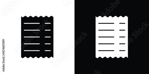 Receipt icon. filled flat sign for mobile concept and web