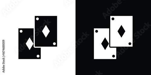 Playing cards icon. filled flat sign for mobile concept and web