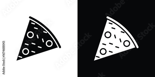 Pizza slice icon. filled flat sign for mobile concept and web