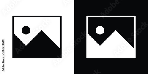 Picture icon. filled flat sign for mobile concept and web