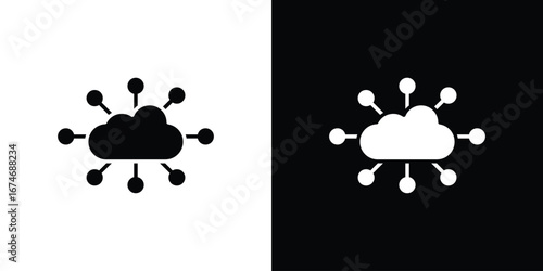 Network cloud icon. filled flat sign for mobile concept and web