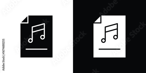 Music File icon. filled flat sign for mobile concept and web