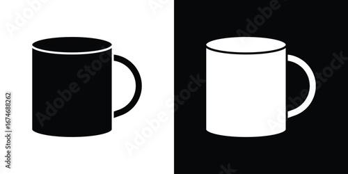 Mug icon. filled flat sign for mobile concept and web