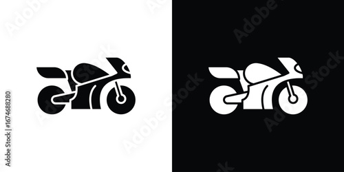 Motorcycle icon. filled flat sign for mobile concept and web