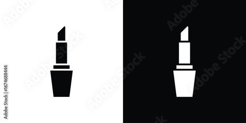 Lipstick icon. filled flat sign for mobile concept and web