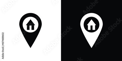 Home location icon. filled flat sign for mobile concept and web