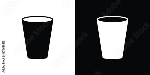 Glass icon. filled flat sign for mobile concept and web