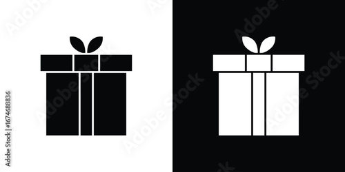 Gift icon. filled flat sign for mobile concept and web