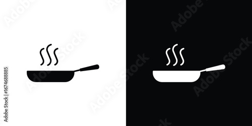 Frying pan icon. filled flat sign for mobile concept and web