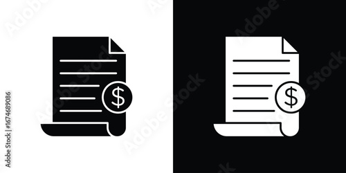 File invoice icon. filled flat sign for mobile concept and web