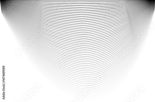 Flowing contour lines cascade in a wave-like motion, gradually fading in opacity to create a gradient effect.
