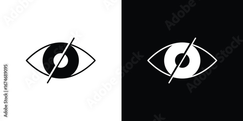 Eye crossed icon. filled flat sign for mobile concept and web