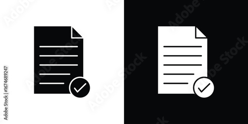 Document accept icon. filled flat sign for mobile concept and web