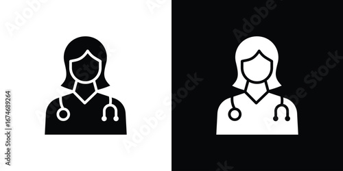 Doctor icon. filled flat sign for mobile concept and web