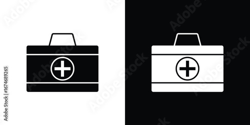 Doctor bag icon. filled flat sign for mobile concept and web