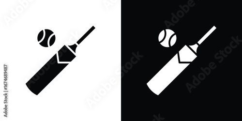 Cricket icon. filled flat sign for mobile concept and web