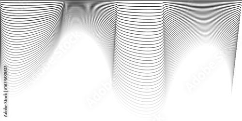 Flowing lines resemble draped fabric with smooth, undulating curves and a gradual transparency effect.