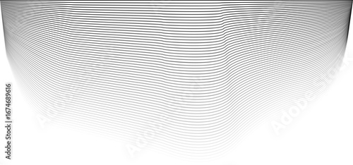 Delicate contour lines form a continuous motion effect, creating a sense of rhythmic, undulating movement.