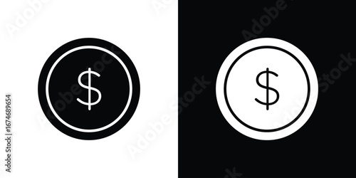 Coin icon. filled flat sign for mobile concept and web
