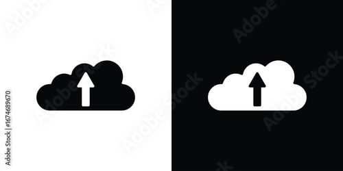 Cloud upload icon. filled flat sign for mobile concept and web