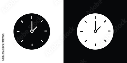 Clock two icon. filled flat sign for mobile concept and web